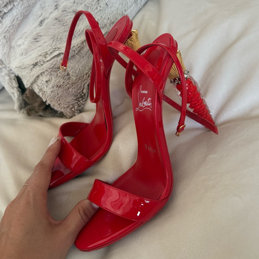 Christian Louboutin Red Patent Leather Sandals